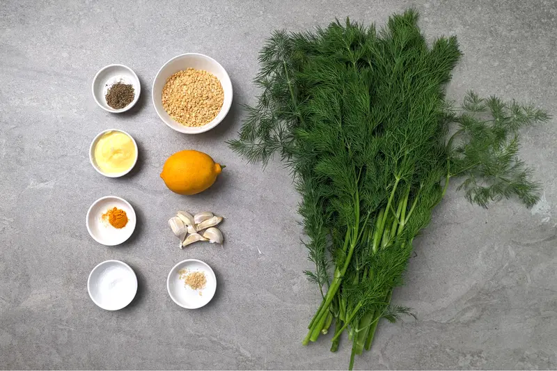 Ingredients of suva ni bhaji