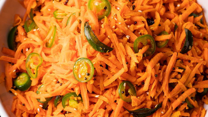 Bowl of carrot sambharo