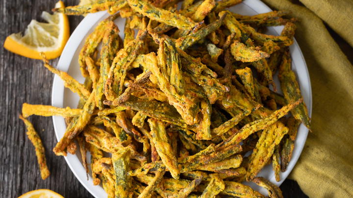 Plate of kurkuri bhindi
