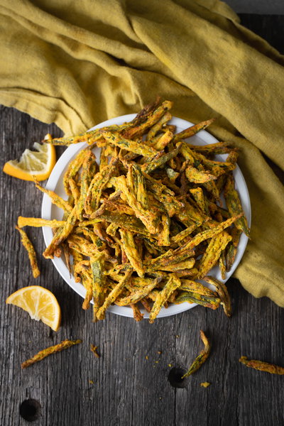 Plate of kurkuri bhindi