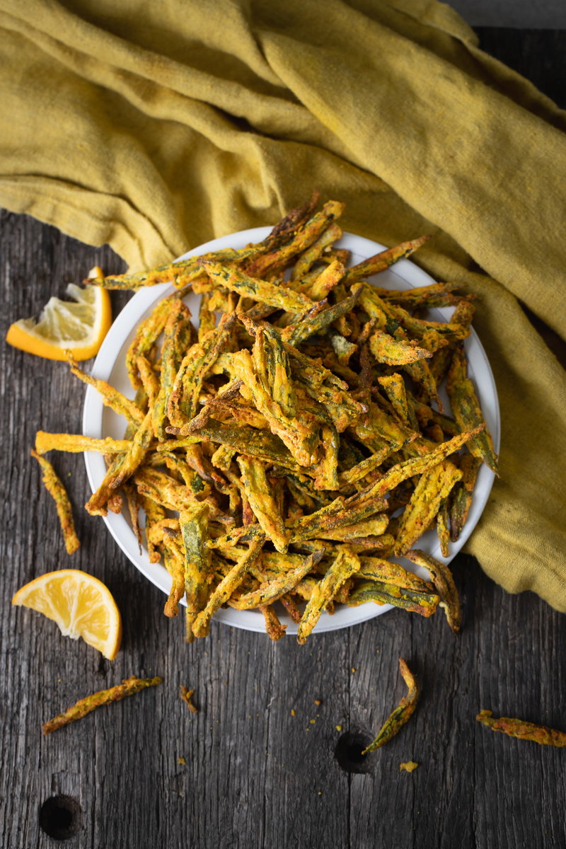 Plate of kurkuri bhindi