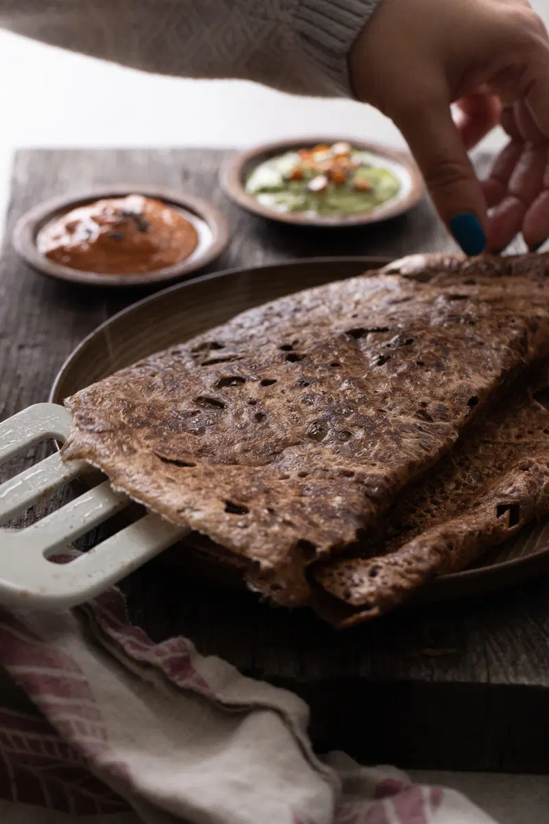 Spatula with ragi dosa