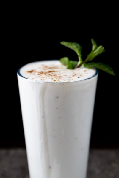 Glass of salt lassi