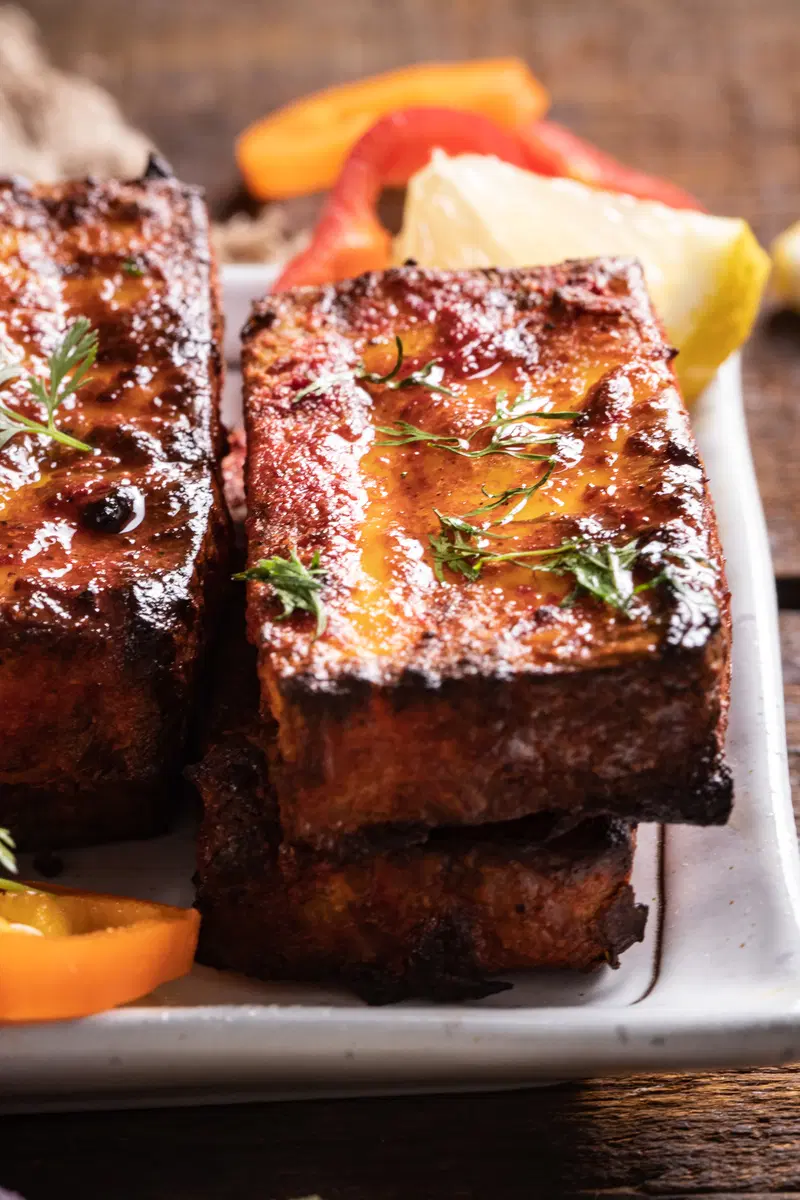 Close up of paneer tikka