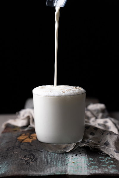 Pouring sweet lassi