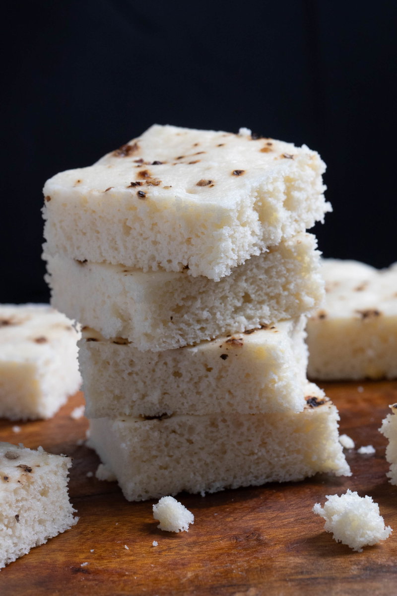 A pile of dhokla