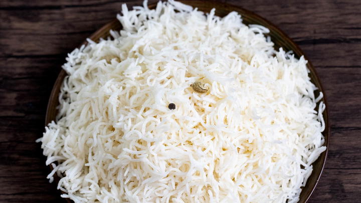 A plate of well-made basmati rice.