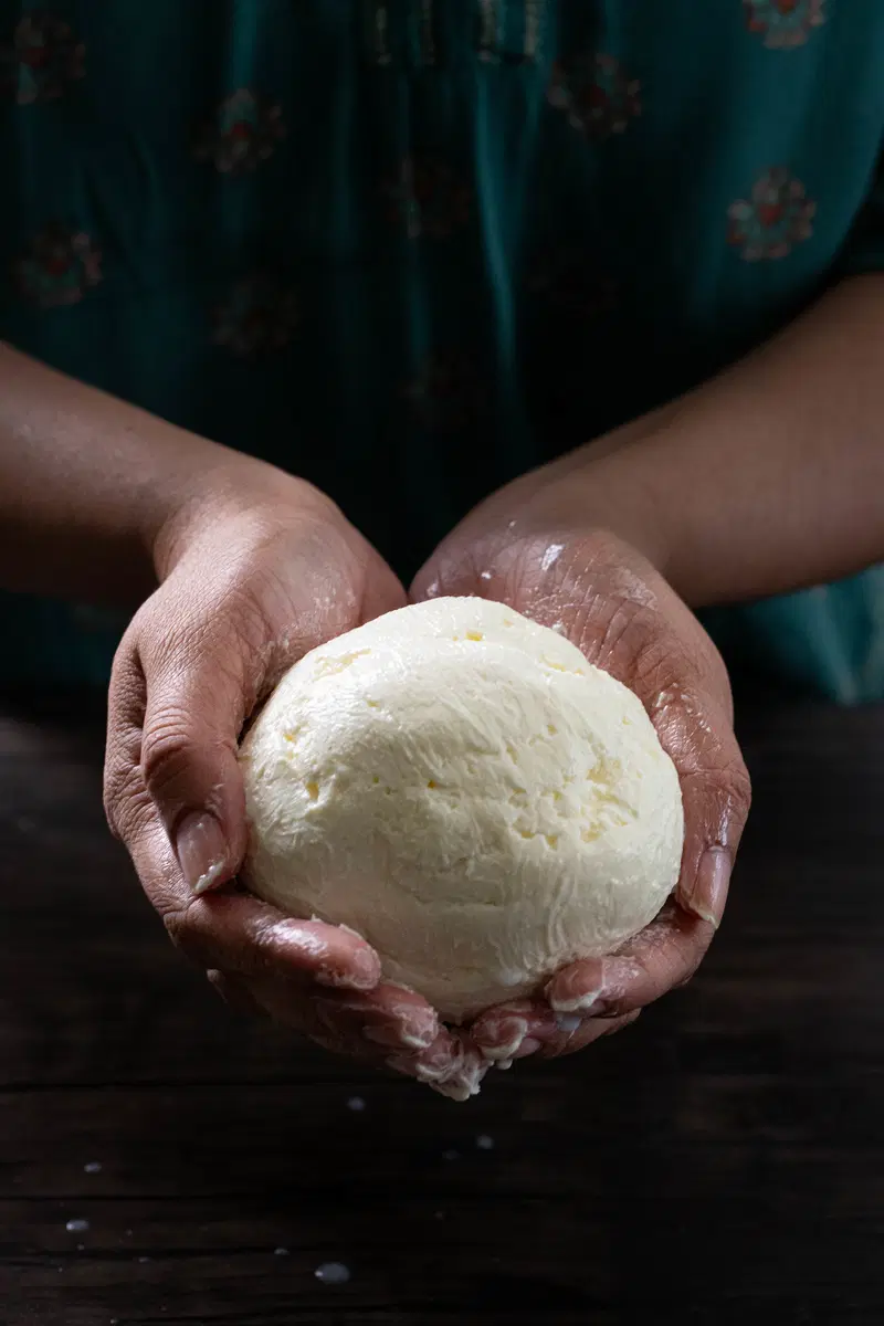 A ball of makhan (Indian butter)