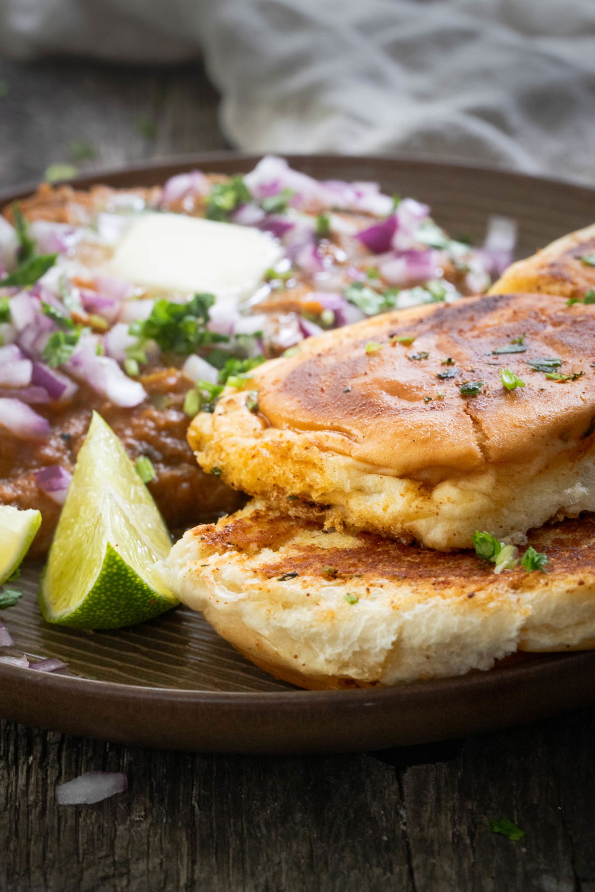 A plate of pav bhaji