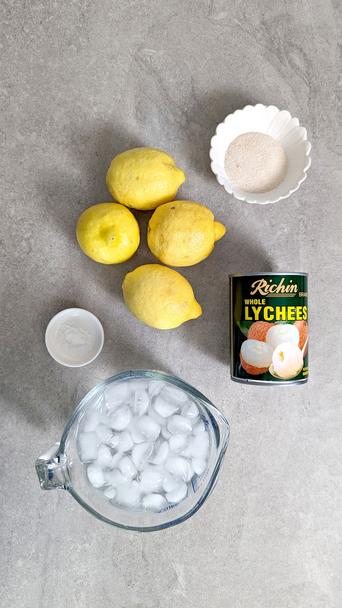 Ingredients for lychee lemonade