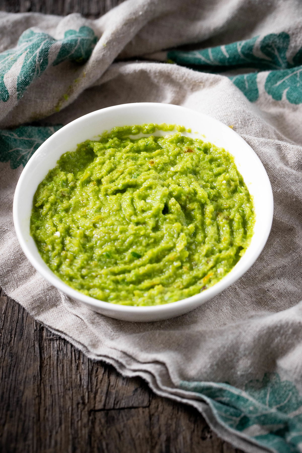 Green chili paste in a bowl