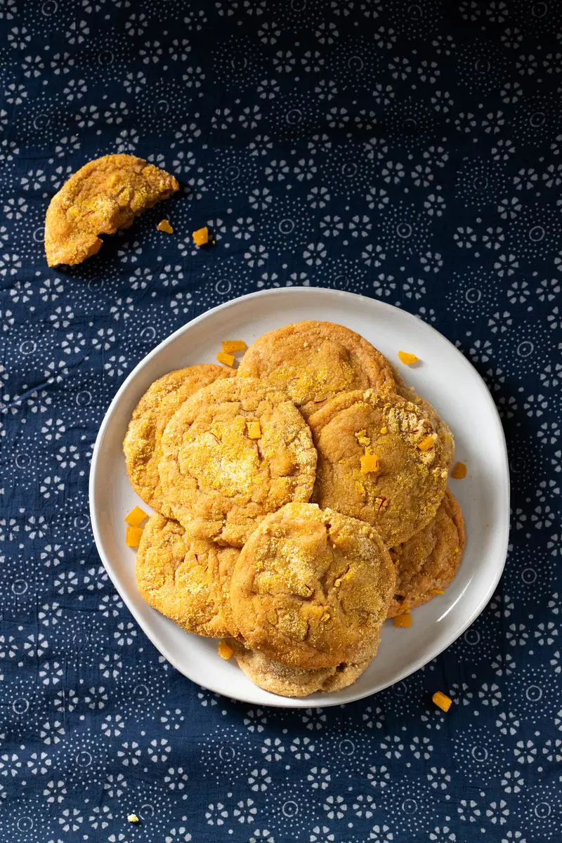 A plate of mango cookies