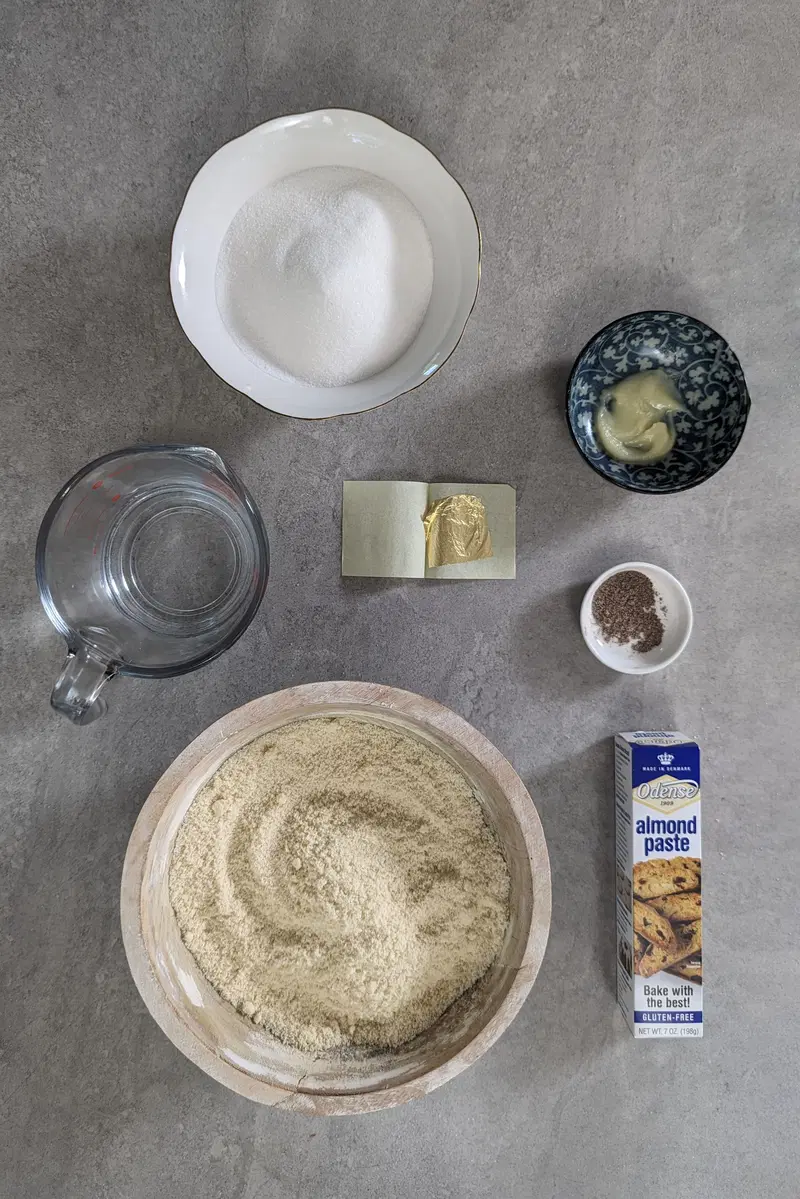 Ingredients for almond barfi