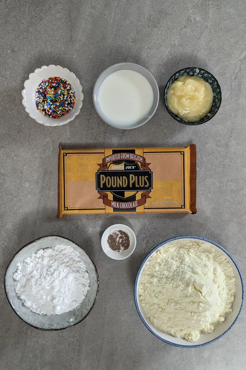 Ingredients for chocolate barfi