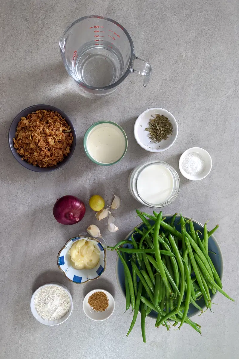 Ingredients for methi malai green beans