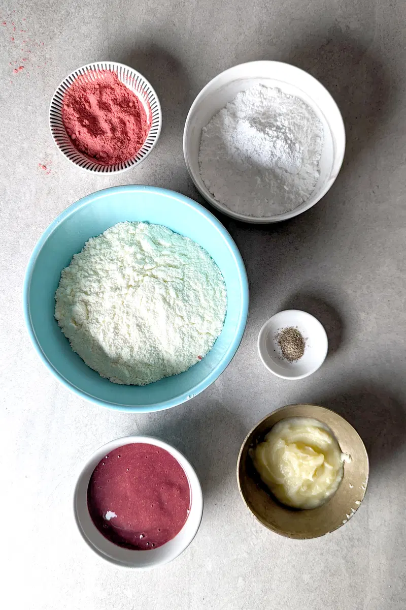 Ingredients for strawbery barfi