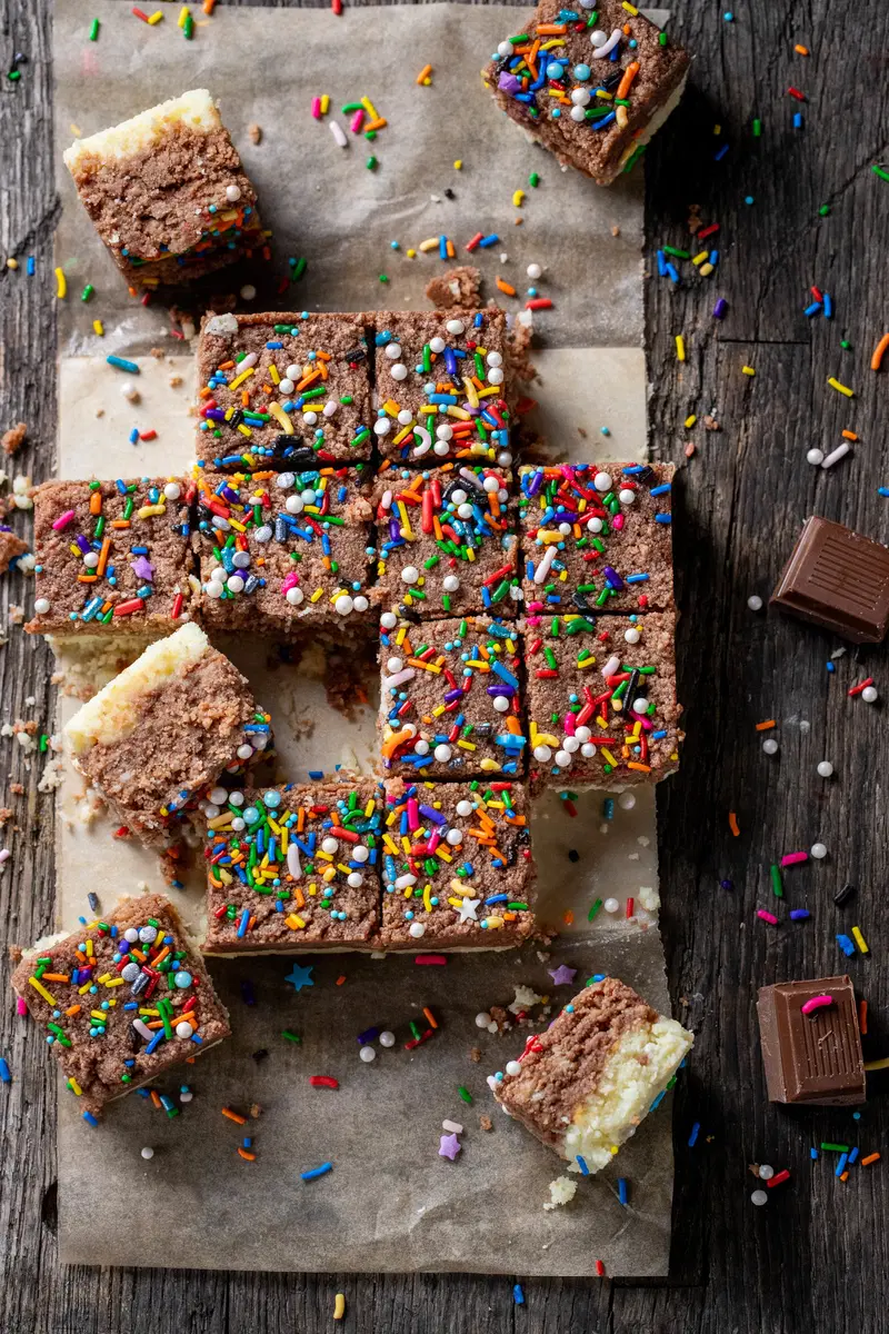 Top shot of chocolate barfi