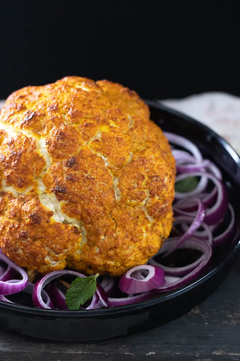 Whole roasted cauliflower