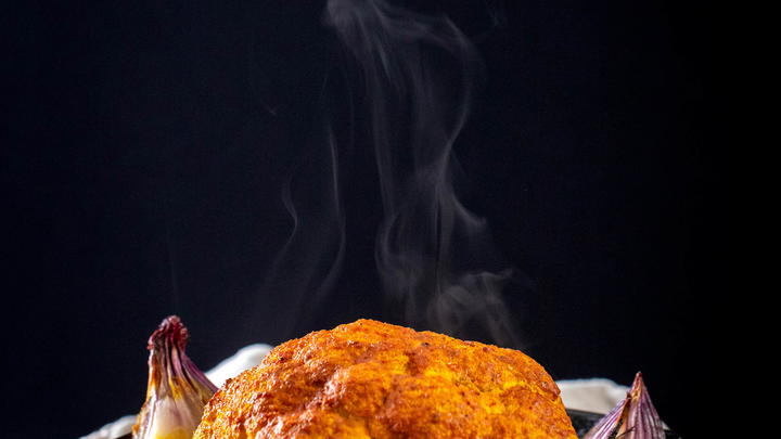 Whole roasted tandoori cauliflower