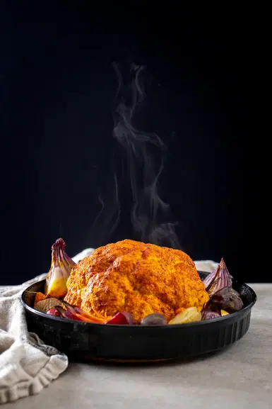 Whole roasted tandoori cauliflower
