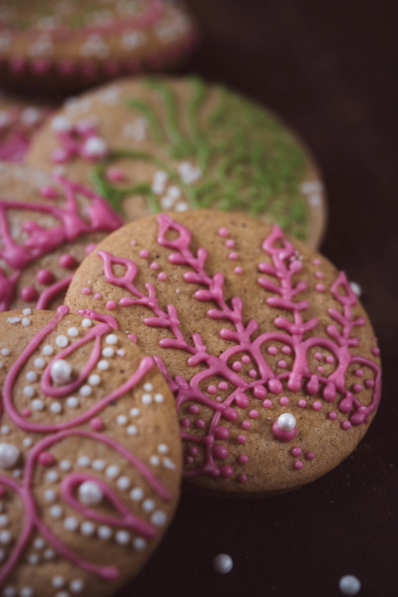 Pink icing cookies