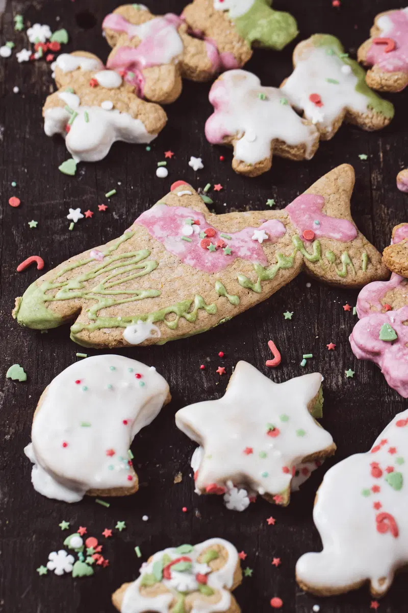 Different shape cutouts for the chai ginger spice cookies.