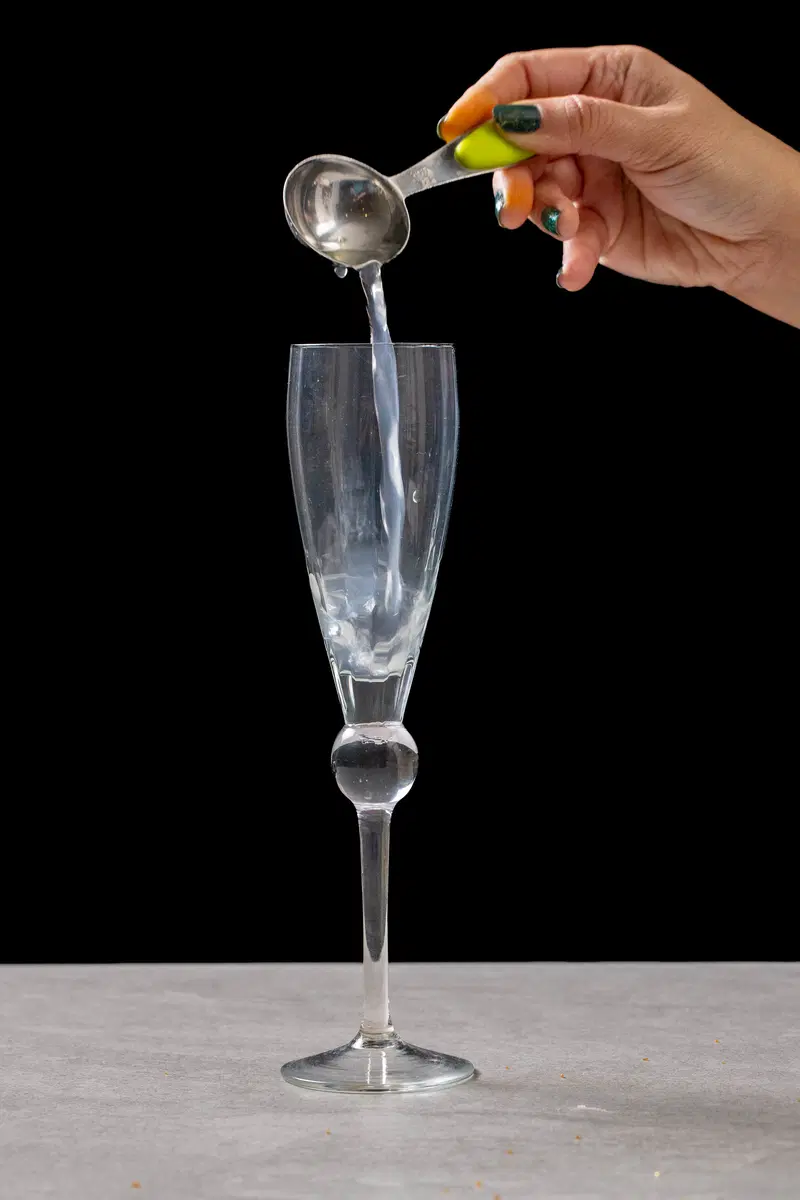 Add the syrup from the can of lychee.