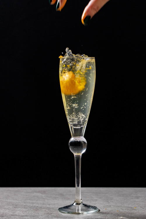 Ball Drop: A Lychee Champagne Cocktail