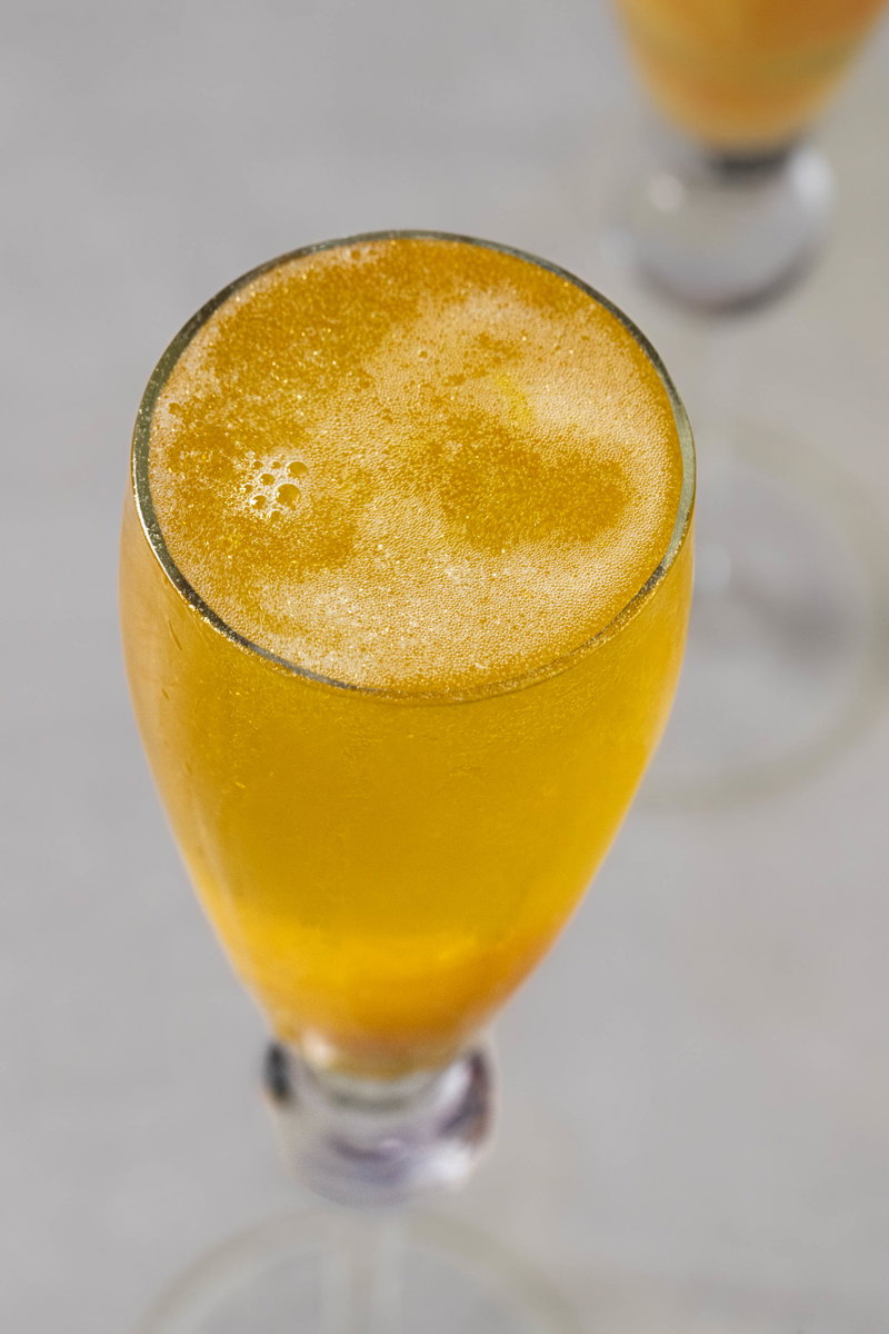 Gold at the top of the drink.