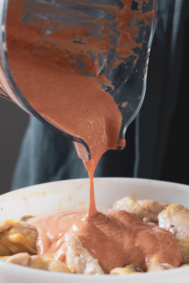 Pour sauce over the chicken wings.