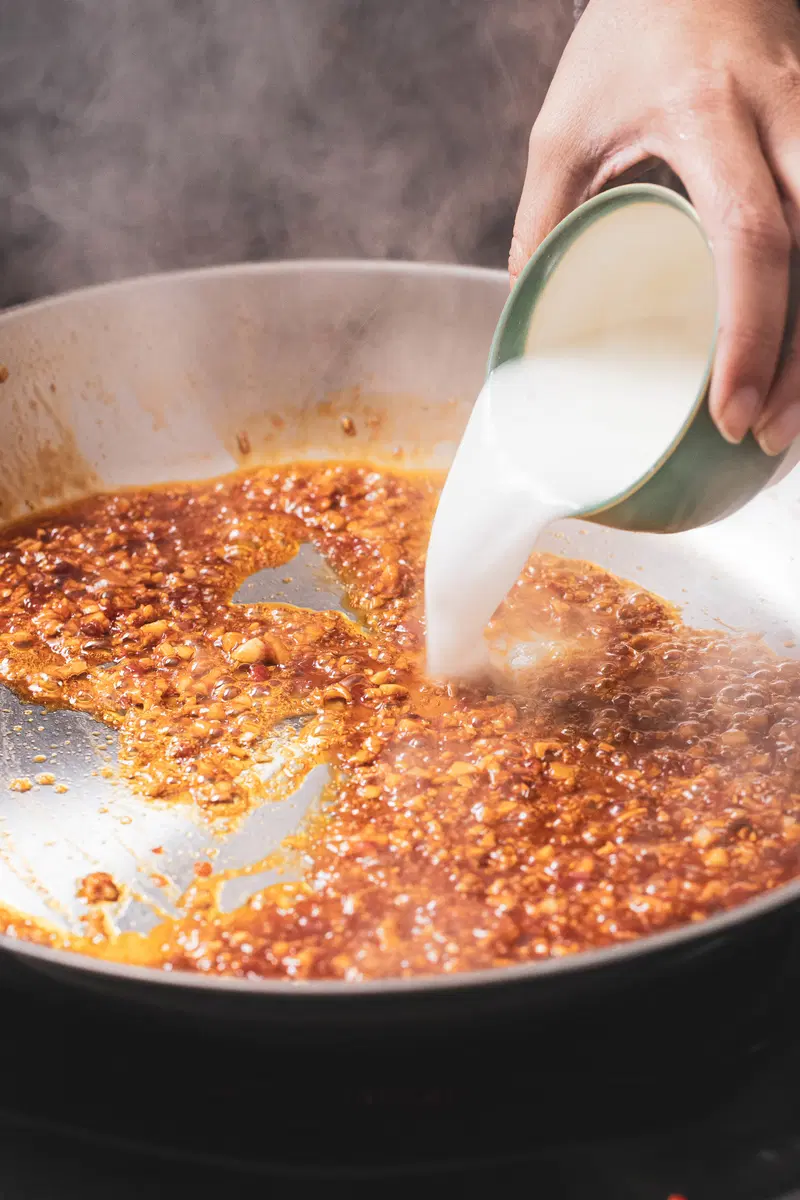 Add soy sauce and the slurry.