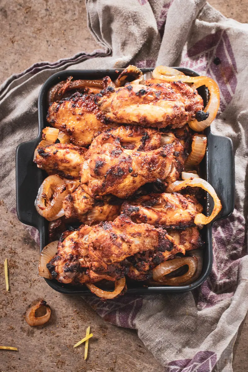 Tray of curry chicken wings.