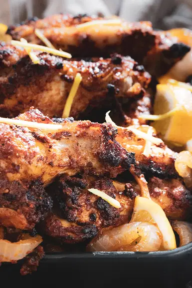 Broiled curry chicken wings