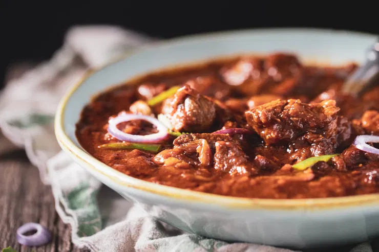 Bowl of lamb bhuna.