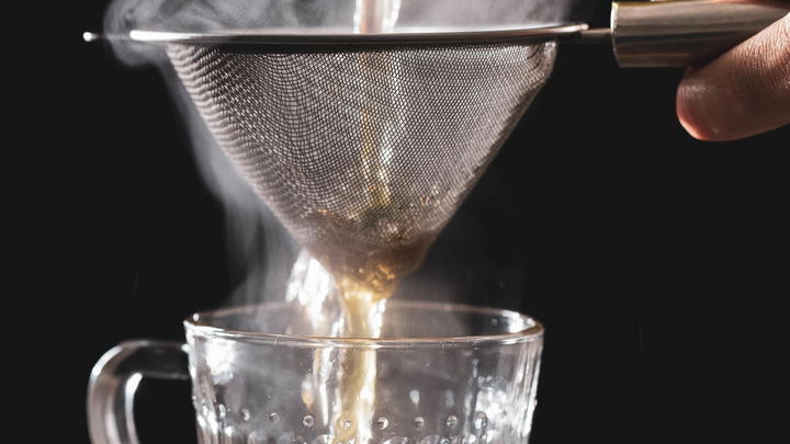 Strain the spices out of the ukado.