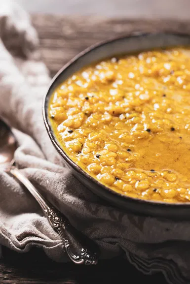 A warm bowl of masoor dal.