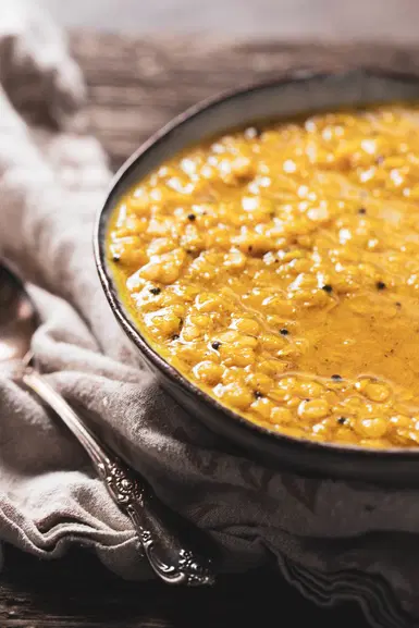 A warm bowl of masoor dal.