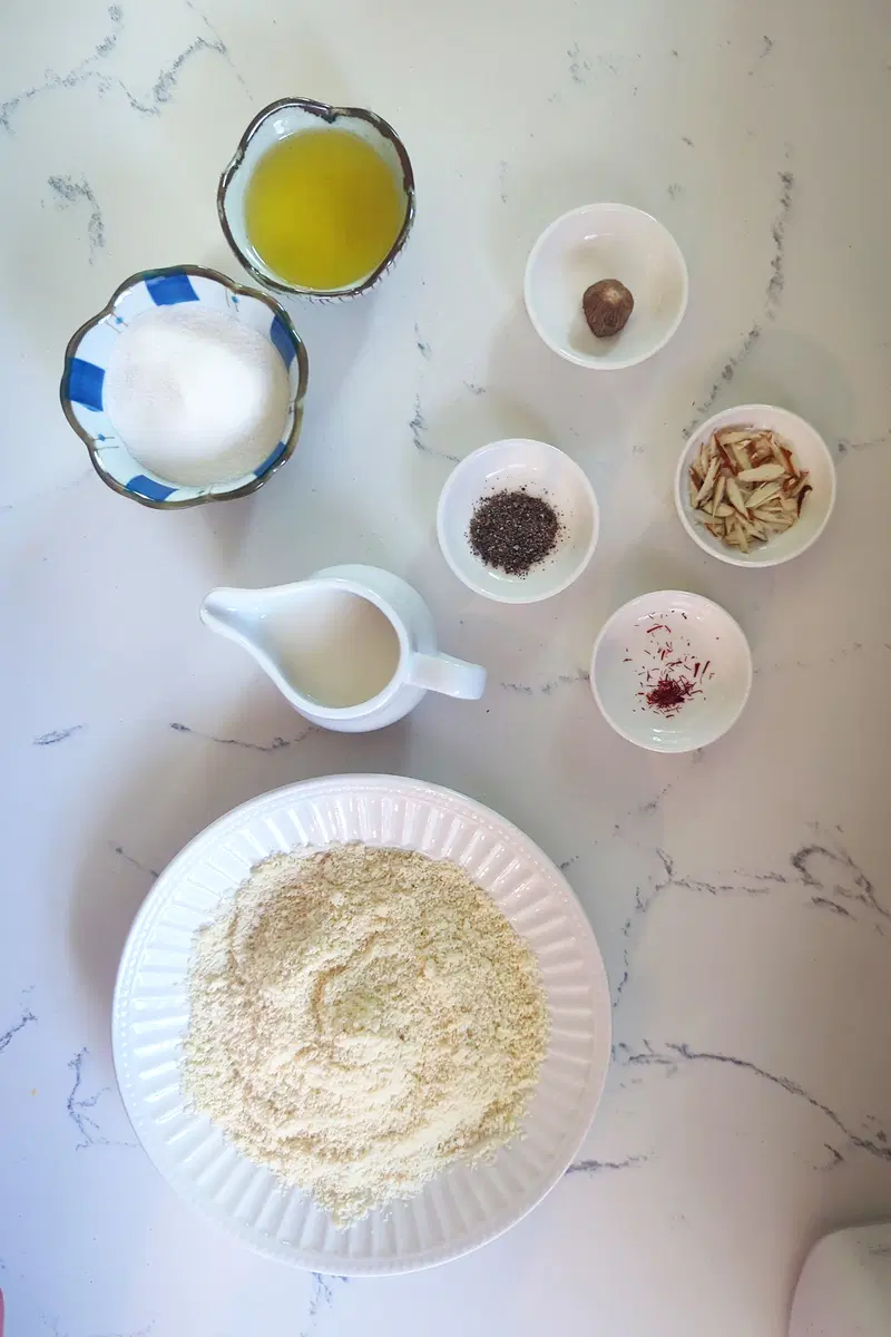 Ingredents of badam sheero.