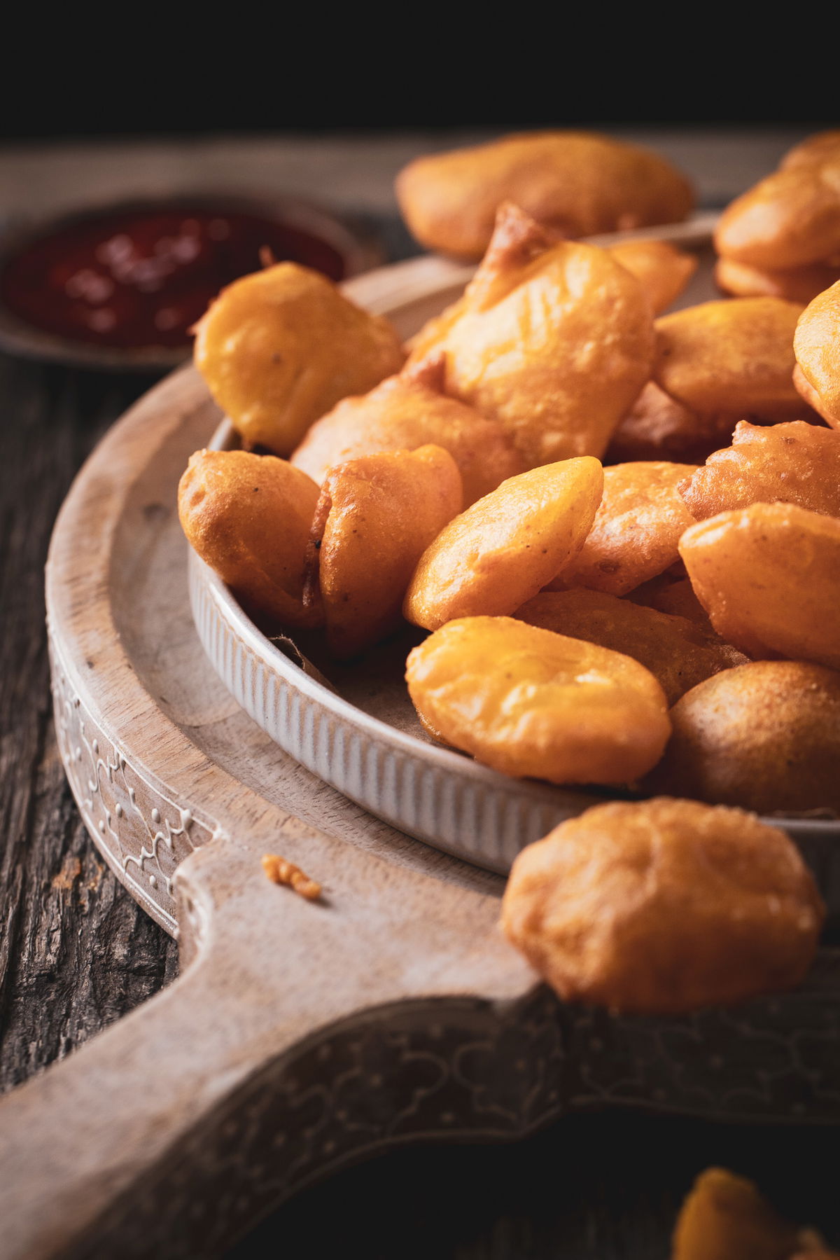 Close up of batata bhajiya