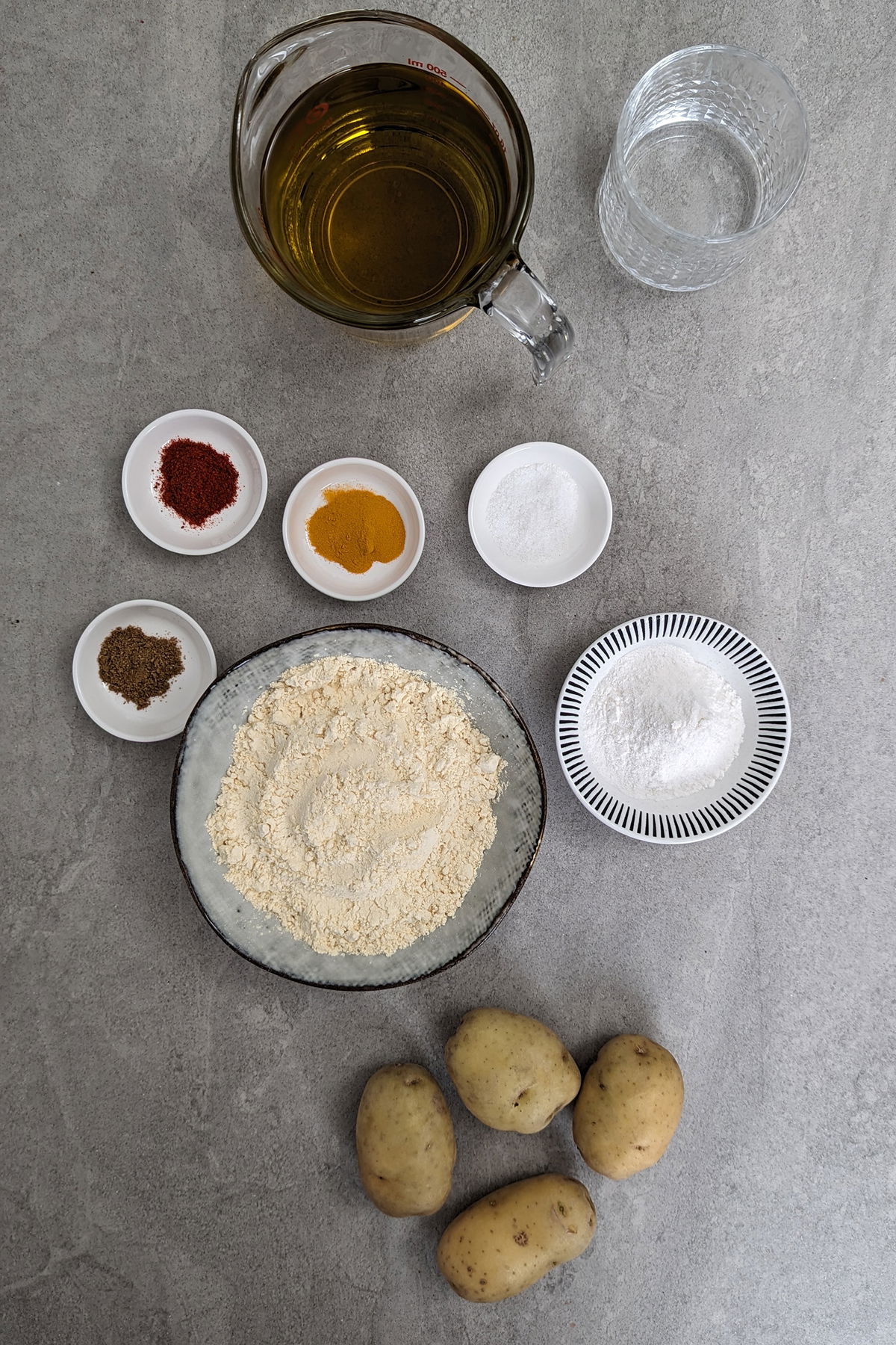 Ingredients of batata bhajiya.