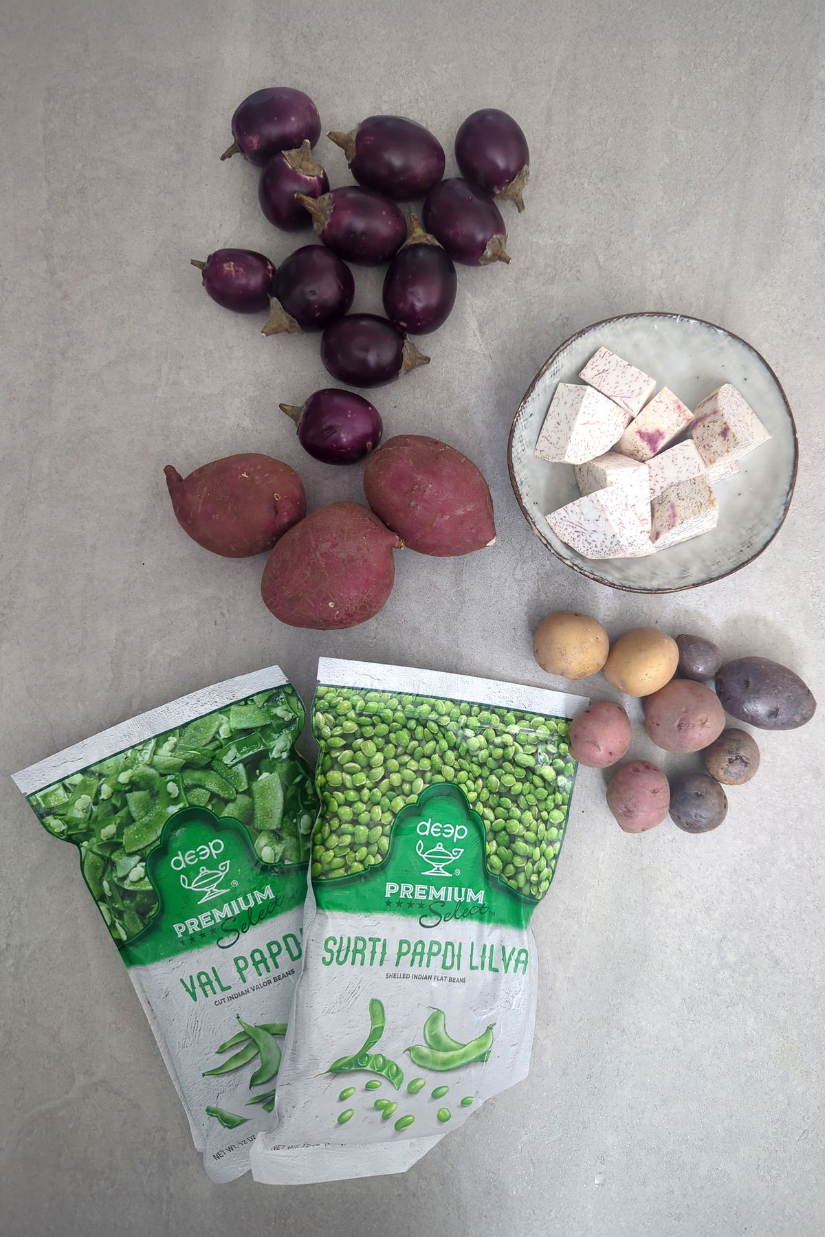 Vegetables for surti undhiyu