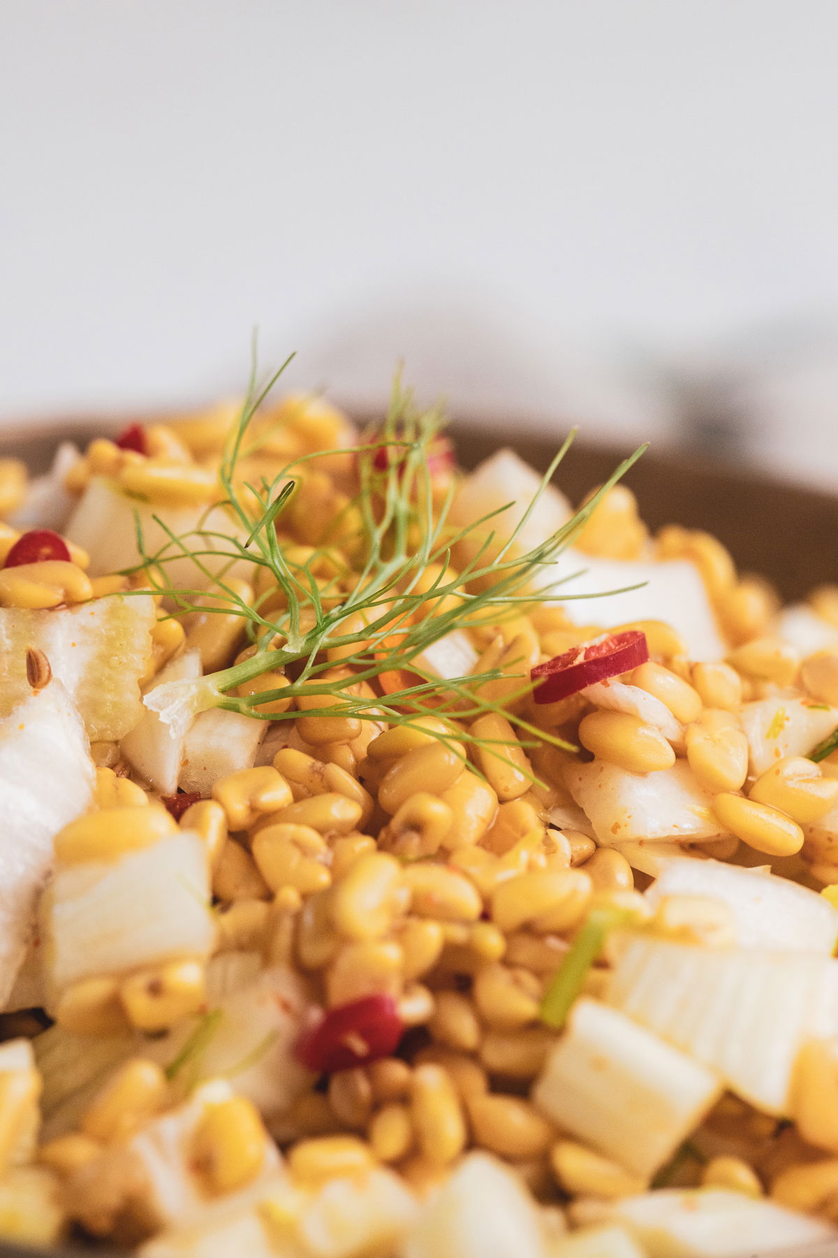 Bowl of methi fennel kachumbar.